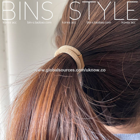 Élastique à cheveux basique, élastique couleur terre marron, chouchou en sergé, corde à cheveux