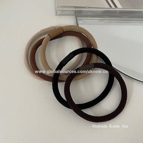 Élastique à cheveux basique, élastique couleur terre marron, chouchou en sergé, corde à cheveux