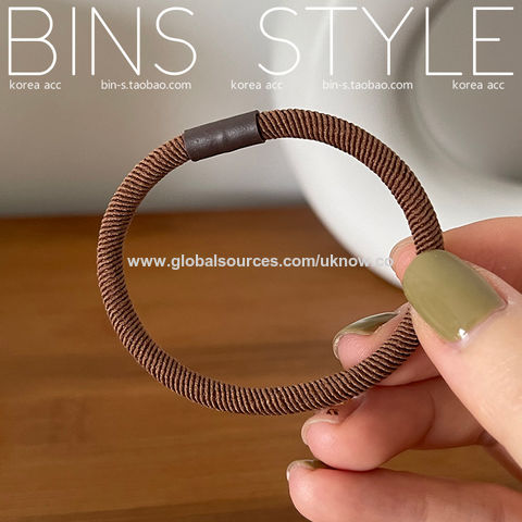 Élastique à cheveux basique, élastique couleur terre marron, chouchou en sergé, corde à cheveux