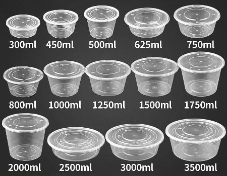 Buy Wholesale China Round Transparent 300ml-3500ml Disposable Takeaway Food  Plastic Container With Lid & Disposable Food Container at USD 0.035