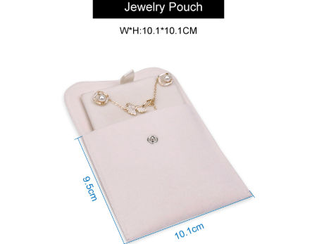 High End Embossed Logo Velvet Jewelry Pouch with Button Closed - China  Canvans Pouch and Satin Pouch price
