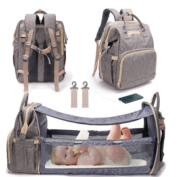 Diaper Bag Backpack, Versatile Large Travel Diaper Bag with Portable  Changing Pad and USB Charging Port for Moms Dads, Waterproof Unisex Baby  Bag for