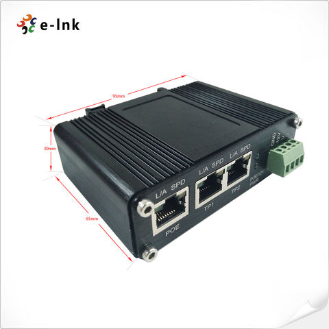 China Industrial IEEE802.3af/at PoE Splitter with 2-port switch ...