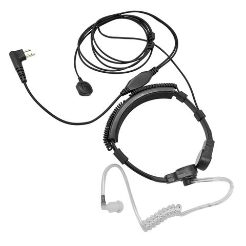 2 clavijas Walkie Talkie Garganta Micrófonos Auriculares Cubiertos Tubo Acústico con Dedo PTT para Motorol