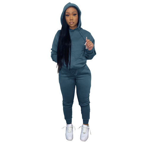 China Women's fall casual solid color loose 2 rope tracksuit jogging ...