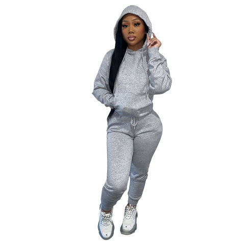 China Women's fall casual solid color loose 2 rope tracksuit jogging ...