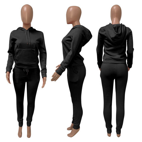 China Women's fall casual solid color loose 2 rope tracksuit jogging ...