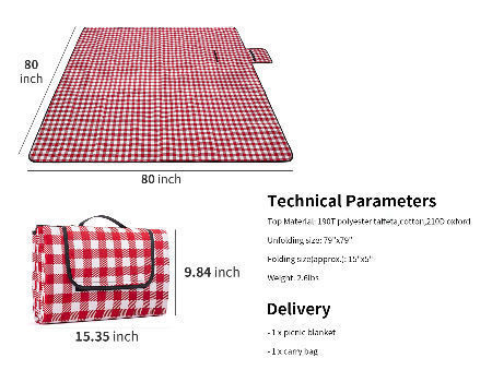 Picnic blanket shop measurements