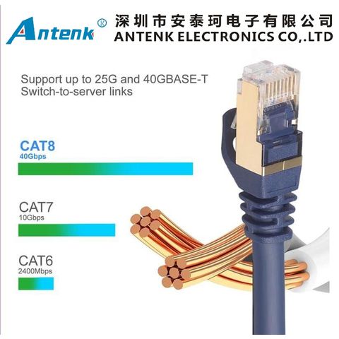 CAT8 Ethernet Cable Cord Patch Copper 26AWG SFTP Shielded RJ-45
