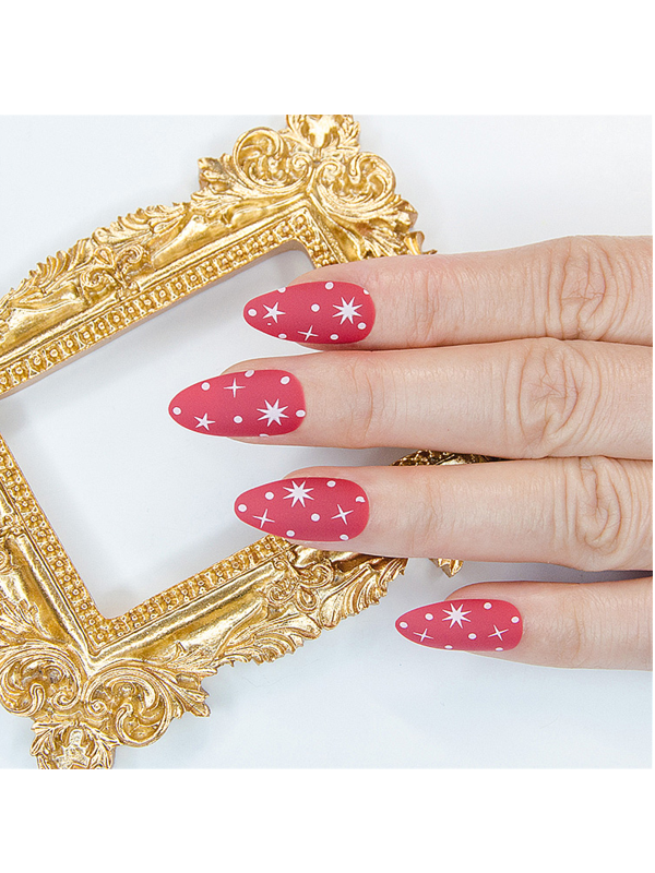 China 24pcs set decorated french nails self adhesive press on nails