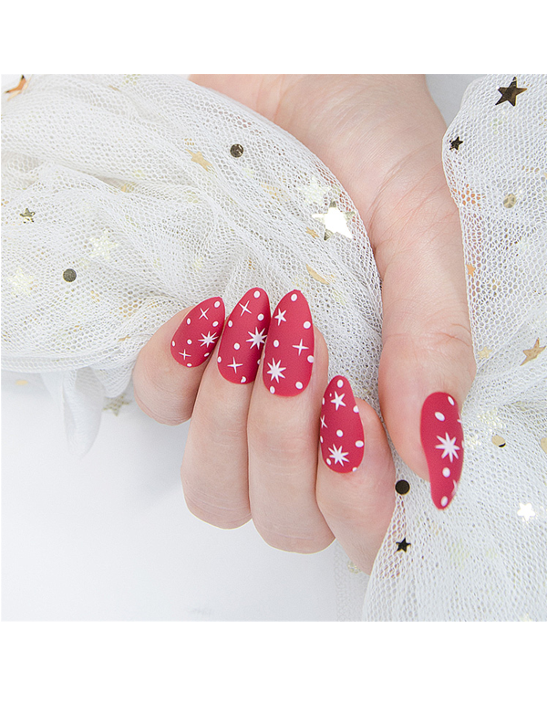 China 24pcs set decorated french nails self adhesive press on nails