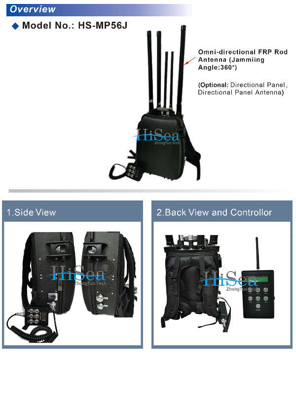 6 Bands Cellphone WiFi 2,4GHz 5GHz Jammer - Jammers Pro