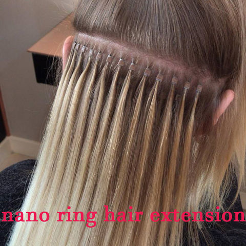 El micrófono nano de los anillos gotea los filamentos europeos 100% del Blonde 50-200 del punto culminante del pelo de las extensiones del cabello humano