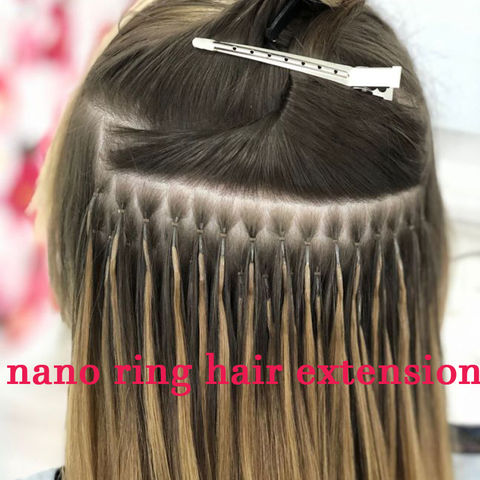 El micrófono nano de los anillos gotea los filamentos europeos 100% del Blonde 50-200 del punto culminante del pelo de las extensiones del cabello humano