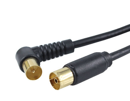COUPLER 5M LONG RF COAXIAL DIGITAL TV ARIAL LEAD CABLE MALE TO MALE & ADAPTER 