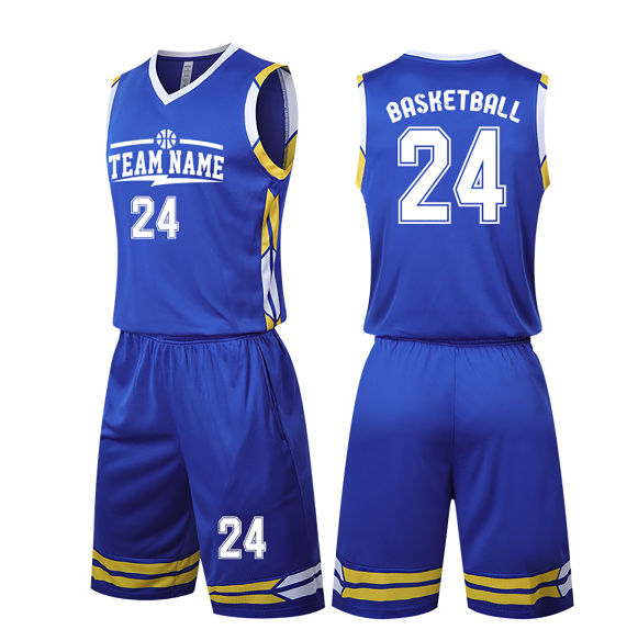 Wholesale Yellow Basketball Uniform Set OEM Sportswear Custom