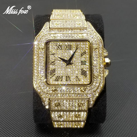 Buy Wholesale China Iced Out Square Men Watches Top Brand Luxury