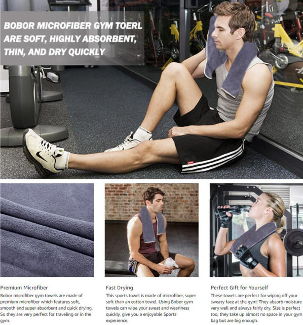 Microfiber Gym Towels Sports Fitness Workout Sweat Towel Super
