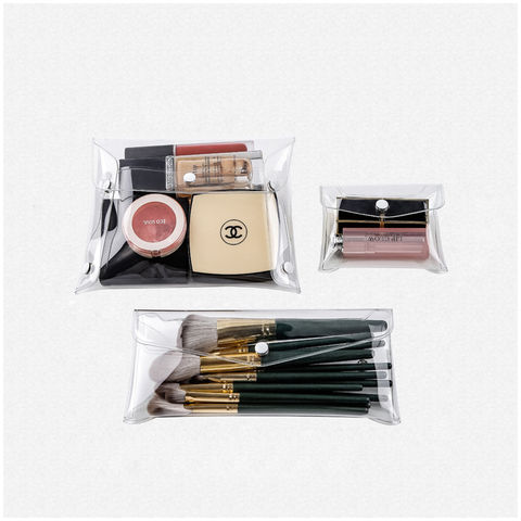 Buy Wholesale China 3pcs Clear Transparent Pvc Cosmetic Bag Small Lipstick Makeup  Brush Storage Pouch & Pvc Cosmetic Bag at USD 0.9