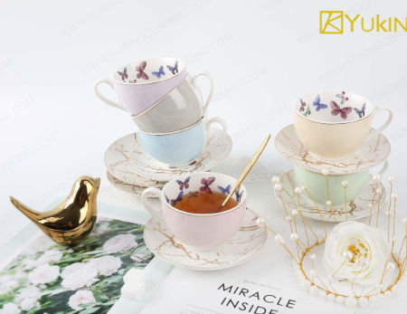 Elegant European Ceramic Tea Cup Set