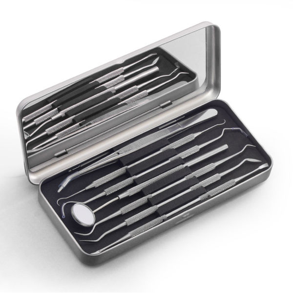 Factory Direct Supply 7pcs/Set Stainless Steel Dental Cleaning Tools Dental Cavity Kits, Dental