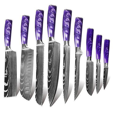 purple kitchen knife sets, Purple knife set, Christmas
