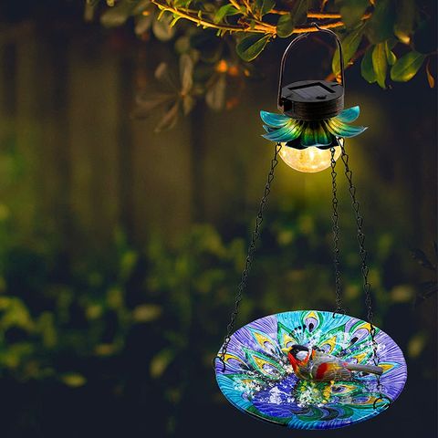 Lampe solaire Mangeoire à oiseaux Modèle de fissure Pendaison Maison  d'alimentation pour oiseaux