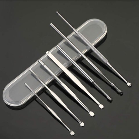 China Stainless Steel 8 Pcs Set Ear Spoon Cleaner Earwax Removal Kit 