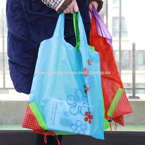 custom reusable foldable waterproof drawstring nylon