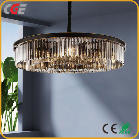 China LED Pendant Light Modern Metal Crystal Chandelier Round on Global ...