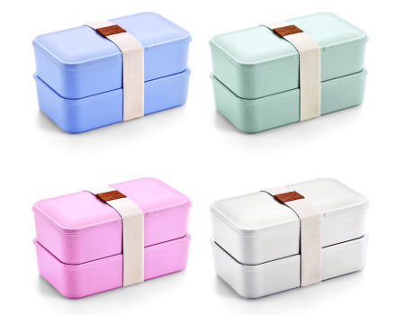 Bento Lunch Box New Custom Bamboo Fiber Sealed Student Lunch Box Children's Tableware supplier