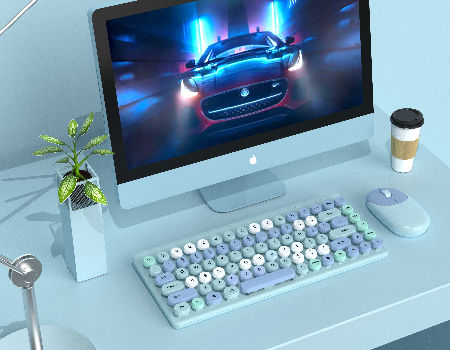 Comfortable And Silent Colorful 2.4G wireless Keyboard and mouse Combo supplier