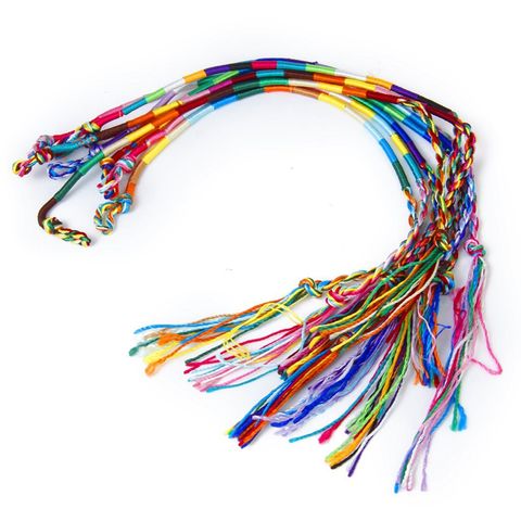 9er Pack Hippie-Stil Geflochtene Freundschaftsarmbänder Gewebtes Handgelenk Knöchel Geflochtenes Armband - Ra Farbe