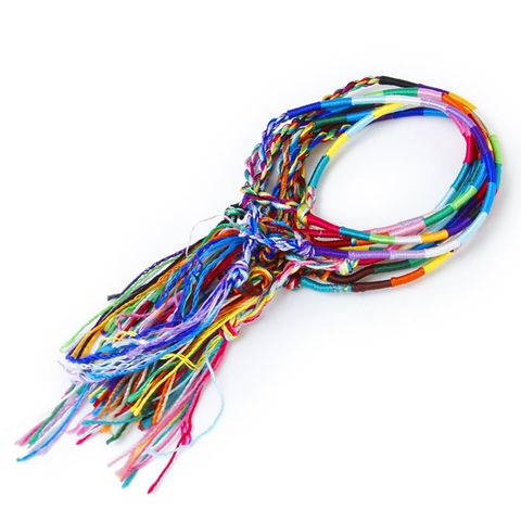 9er Pack Hippie-Stil Geflochtene Freundschaftsarmbänder Gewebtes Handgelenk Knöchel Geflochtenes Armband - Ra Farbe