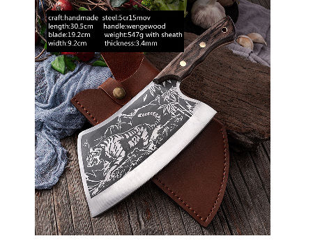 Stainless Steel Tiger Cleaver with Sheath