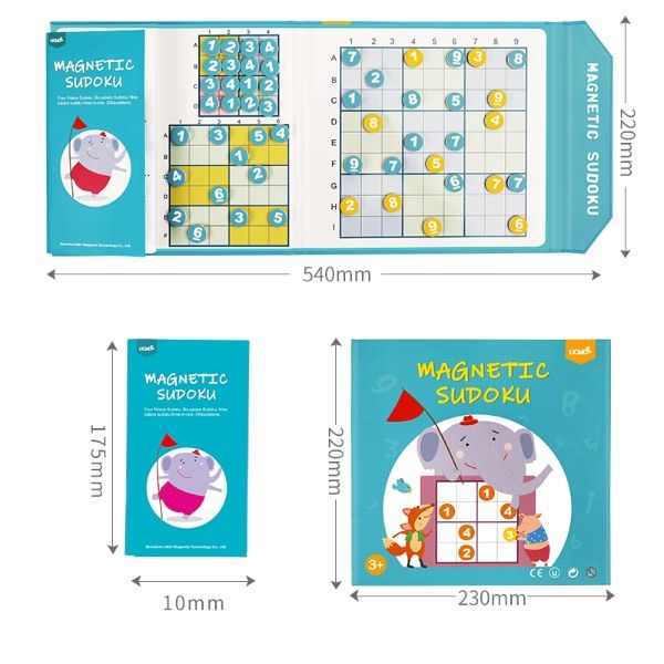 TOOKYLAND Sudoku Puzzles Board Game Magnetic Sudoku Game 3 x 3 Forest Sudoku for Kids Educational Logic Board Game Toys with Tin Box for Toddler 3+
