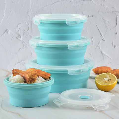 Silicone Collapsible Lunch Boxes Airtight Vacuum Seal, Food