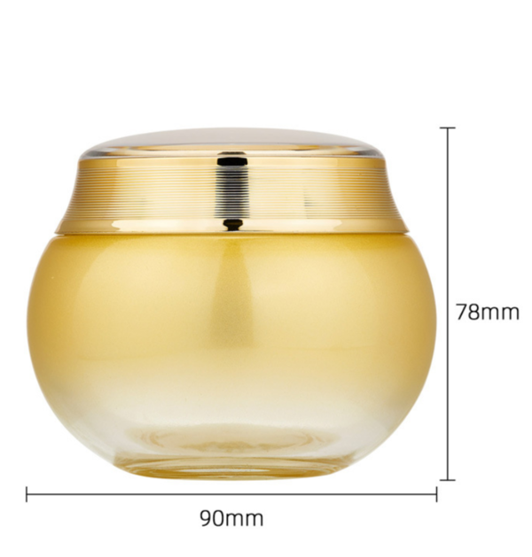 China 200g Cream Glass Jars,7OZ Gold Color Glass Face Cream Container