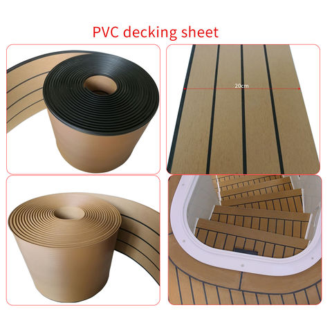 China NEKEKE Synthetic Teak With Black Caulking Line composite PVC ...