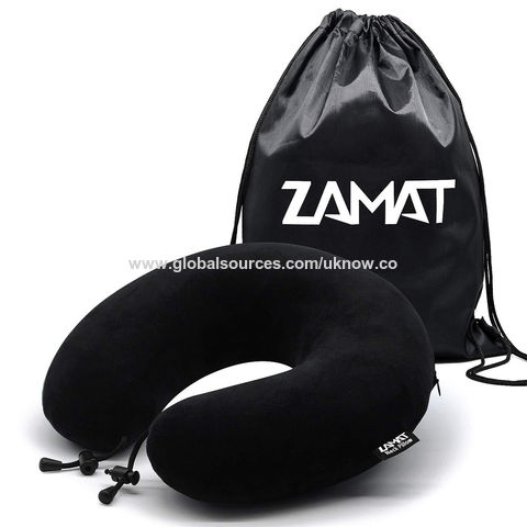 Almohada de Viaje, Almohada Cervical de Espuma Viscoelástica con Soporte para la Cabeza, Almohada Suave para Dormir y Descansar, para Avión y Coche
