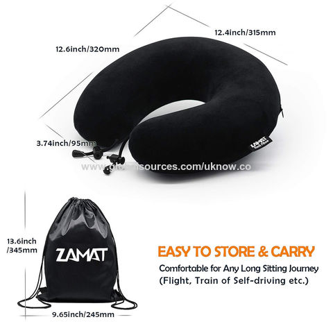 Almohada de Viaje, Almohada Cervical de Espuma Viscoelástica con Soporte para la Cabeza, Almohada Suave para Dormir y Descansar, para Avión y Coche