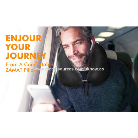 Almohada de Viaje, Almohada Cervical de Espuma Viscoelástica con Soporte para la Cabeza, Almohada Suave para Dormir y Descansar, para Avión y Coche