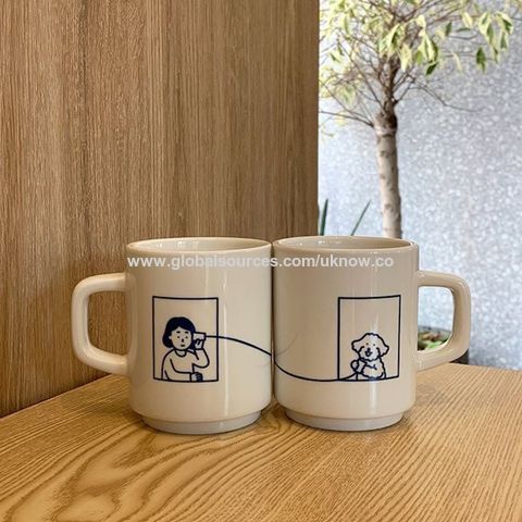 Buy Wholesale China 350ml Double Wall Ceramic Mug Nordic Mugs With Wooden  Handle Coffee Cup Creative Water Cup With Lid & Mug at USD 0.49