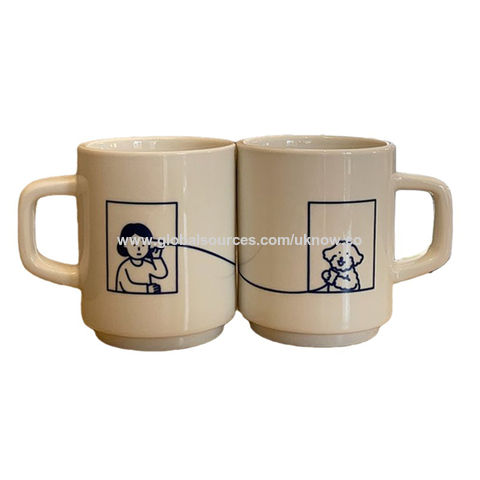 Buy Wholesale China 350ml Double Wall Ceramic Mug Nordic Mugs With Wooden  Handle Coffee Cup Creative Water Cup With Lid & Mug at USD 0.49