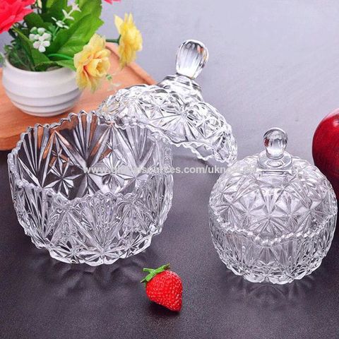 Wholesale Classical Design High-White Transparent Spraying Colored Glass  Candy Jar Pot Footed Glass Peanut Candy Pot with Lid - China Glass Candy  Jar and Glass Sugar Jar price