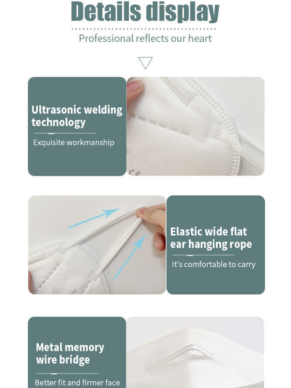 FFP2 Face Masks Particulate Filter Respirator 5ply FFP2 Dust Mask