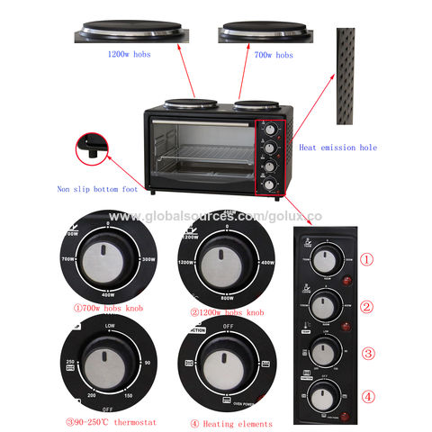 Mini Oven, Electric Oven,12L Toaster Adjustable Temperature Control Home  Baking Cake Pizza Multiple Cooking Functions