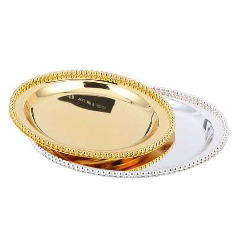 Paper Plate Round Shape Gold 30cm (100 Units)