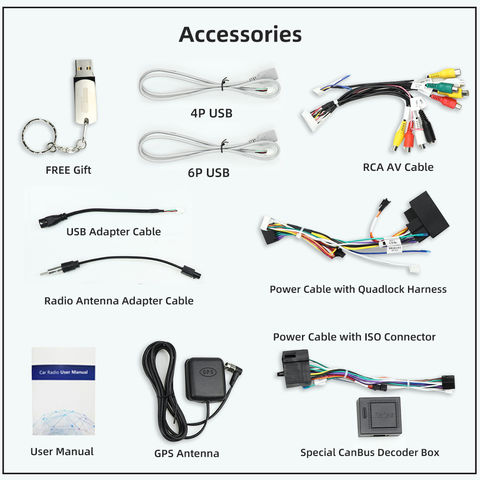 Android Radio Accessoires de voiture Rca Câble de sortie