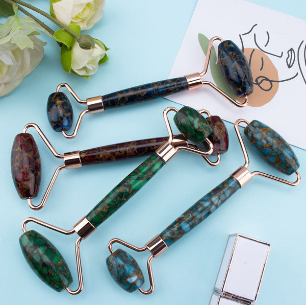 Rodillo Facial Terapia Con Piedras De Jade Compre Rodillo Facial